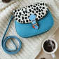 Handmade Leather Crossbody bag - Mira- Azure Spot