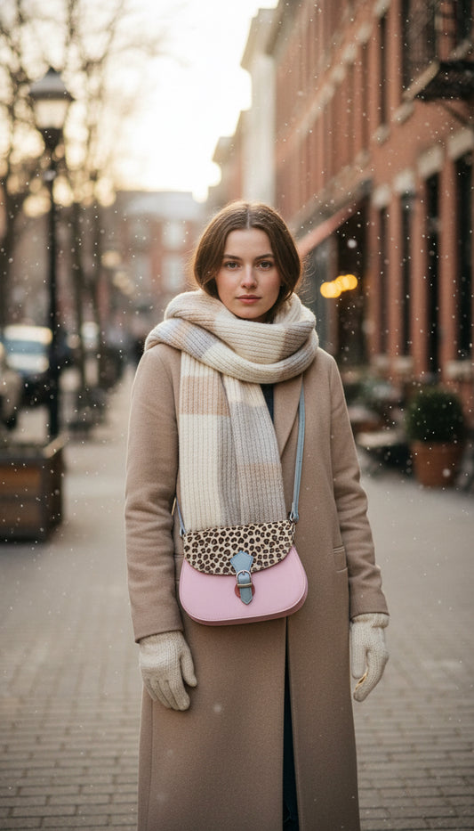 Handmade Leather Crossbody bag - Mira - Pink Riot