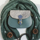 Handmade Leather Crossbody bag - Mira - Teal Pop