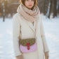 Handmade Leather Crossbody bag - Mira- Wild Rose