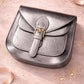 Handmade Leather Crossbody Bag - Romy - Luna in metallic finish with buckle detail on a soft background.