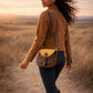 Handmade Leather Crossbody Bag - Romy in High Plains Blue, beautifully crafted from recycled leather with practical design.