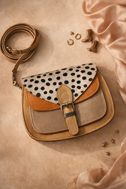 Handmade Leather Crossbody Bag - Romy - High Plains Canyon Fire