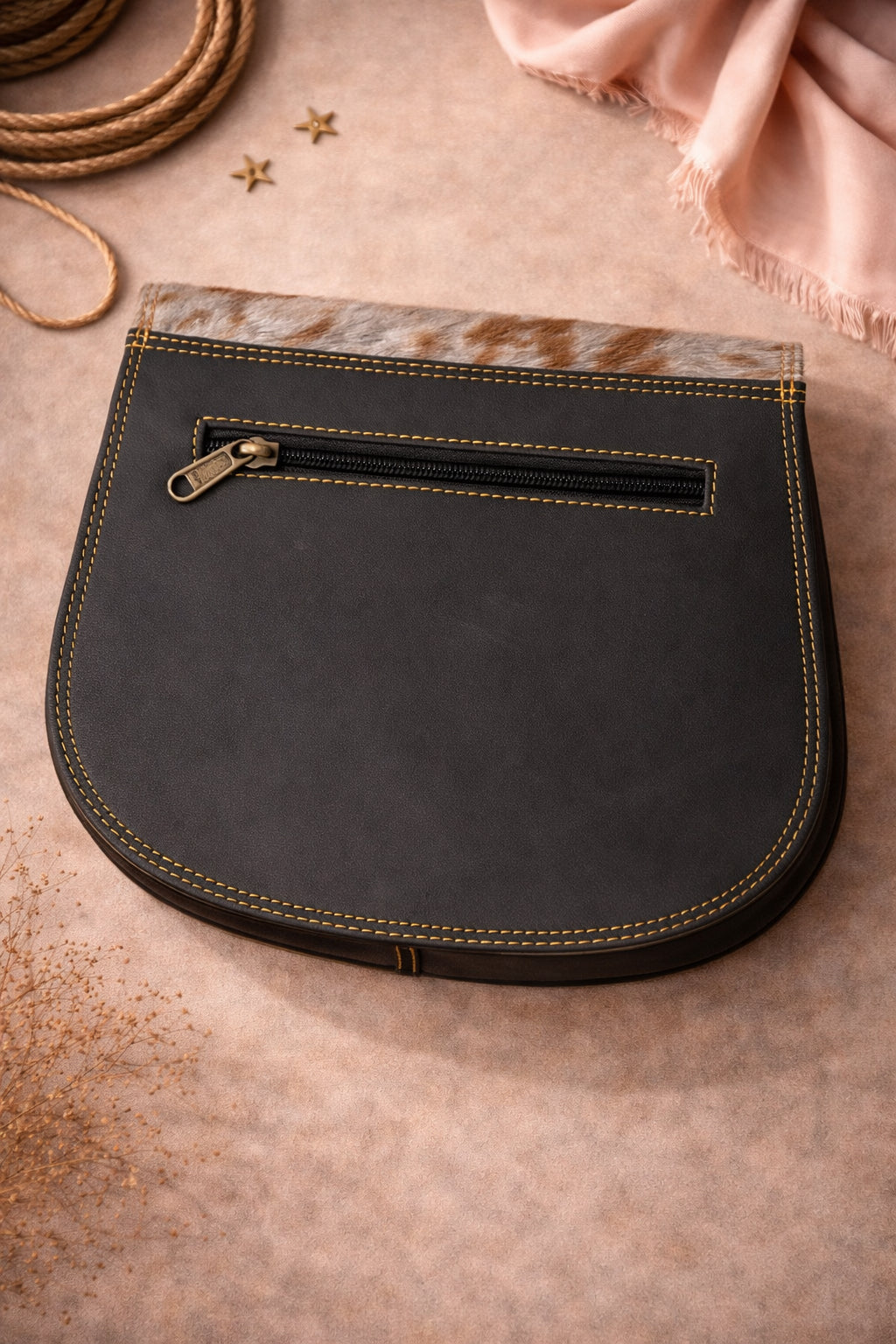 Handmade Leather Crossbody Bag - Romy - High Plains Desert Peach