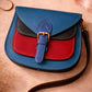 Handmade Leather Crossbody Bag - Romy - High Plains Painted Sky on a stylish background with a strap.