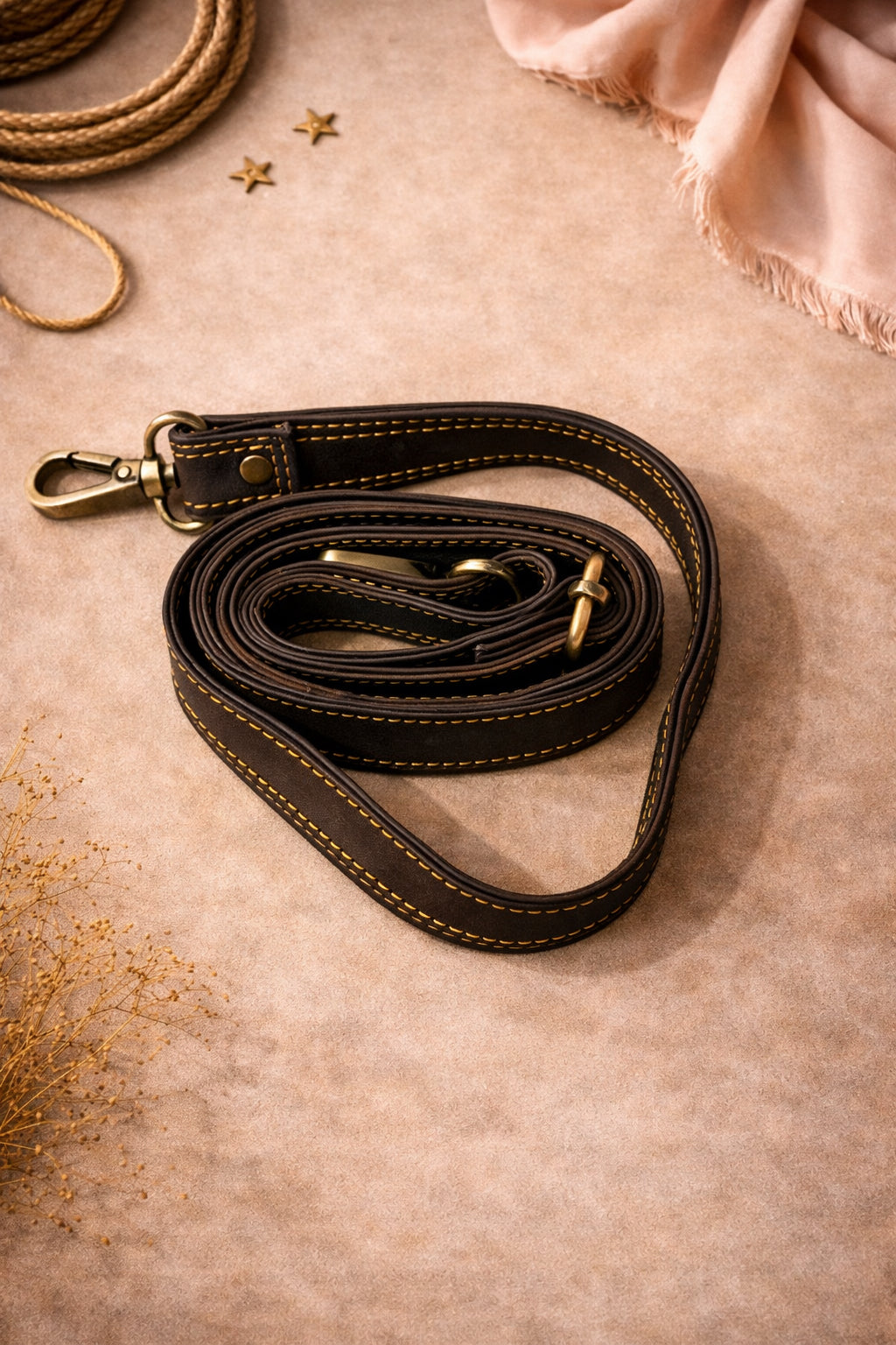Handmade Leather Crossbody Bag - Romy - High Plains Painted Sky on a stylish background with a strap.
