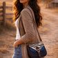 Handmade Leather Crossbody Bag - Romy in High Plains Blue, beautifully crafted from recycled leather with practical design.
