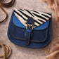Handmade Leather Crossbody Bag - Romy in High Plains Blue, beautifully crafted from recycled leather with practical design.