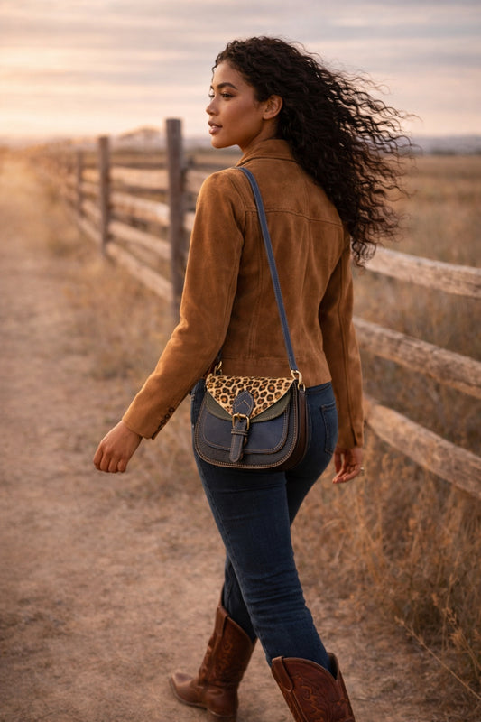 Handmade Leather Crossbody Bag - Romy - High Plains Wild Range