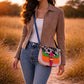 Handmade Leather Crossbody Bag - Romy in High Plains Blue, beautifully crafted from recycled leather with practical design.