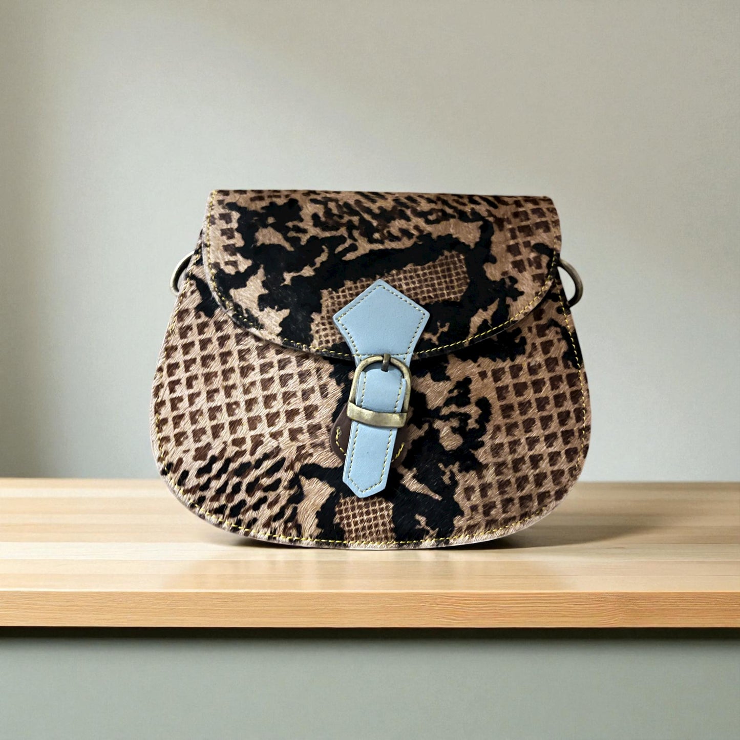 Cross body bag leather - Tula -Fjord