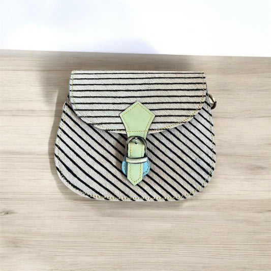 Cross body bag leather - Tula - Lime Field