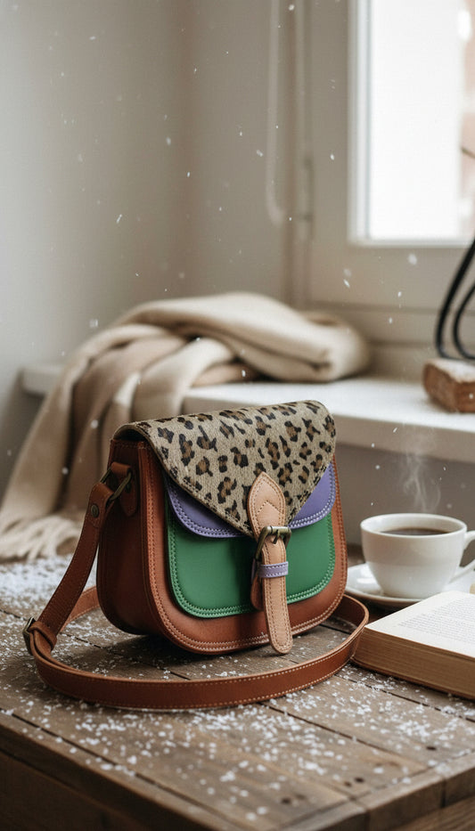 Handmade Leather Crossbody Bag - Romy - Wild Ember