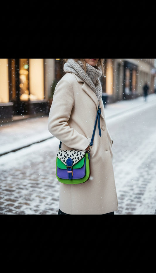 Handmade Leather Crossbody Bag - Romy - Wild Lagoon