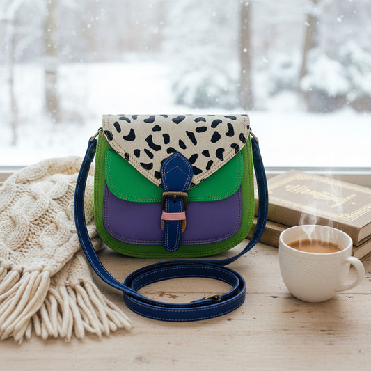 Handmade Leather Crossbody Bag - Romy - Wild Lagoon