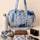 Handmade Duffle Bag - The Indria - Patchwork and Postcards -Bluebell