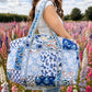 Handmade Duffle Bag - The Indria - Patchwork and Postcards -Bluebell