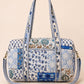 Handmade Duffle Bag - The Indria - Patchwork and Postcards -Bluebell