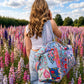 Handmade Duffle Bag - The Indria - Patchwork and Postcards -Meadow Mist