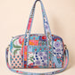 Handmade Duffle Bag - The Indria - Patchwork and Postcards -Meadow Mist