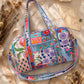 Handmade Duffle Bag - The Indria - Patchwork and Postcards -Meadow Mist
