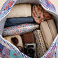 Handmade Duffle Bag - The Indria - Patchwork and Postcards -Meadow Mist