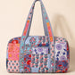 Handmade Duffle Bag - The Indria - Patchwork and Postcards -Meadow Mist