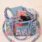 Handmade Duffle Bag - The Indria - Patchwork and Postcards -Meadow Mist