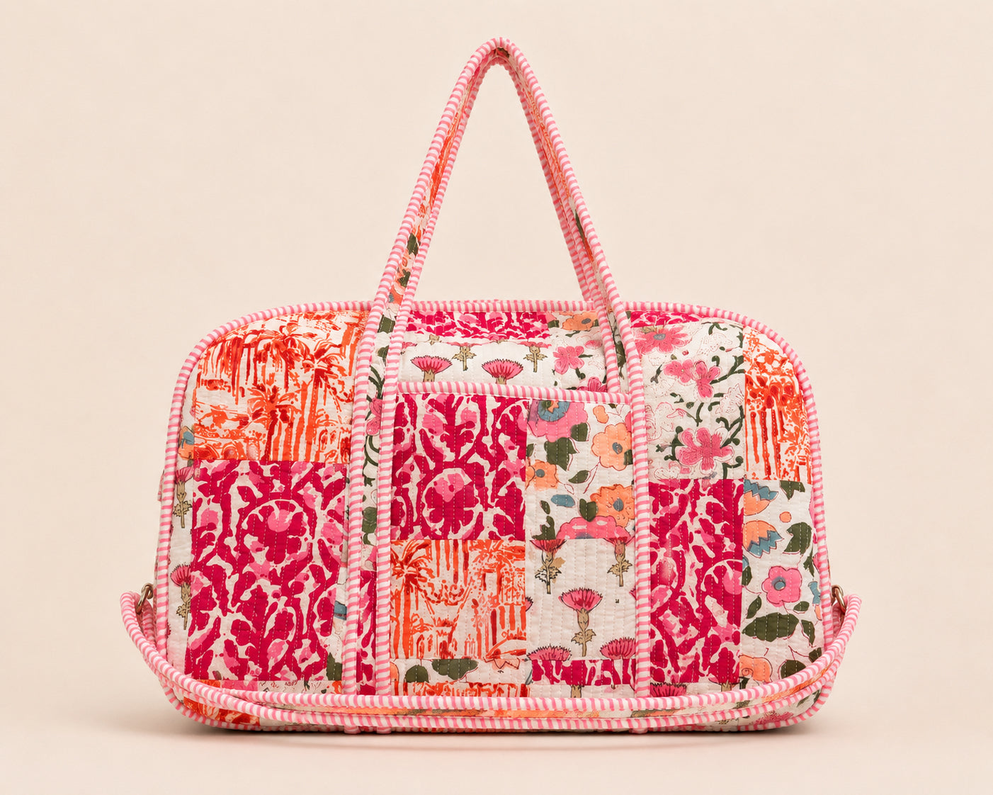 Handmade Duffle Bag - The Indria - Patchwork and Postcards -Rosalie