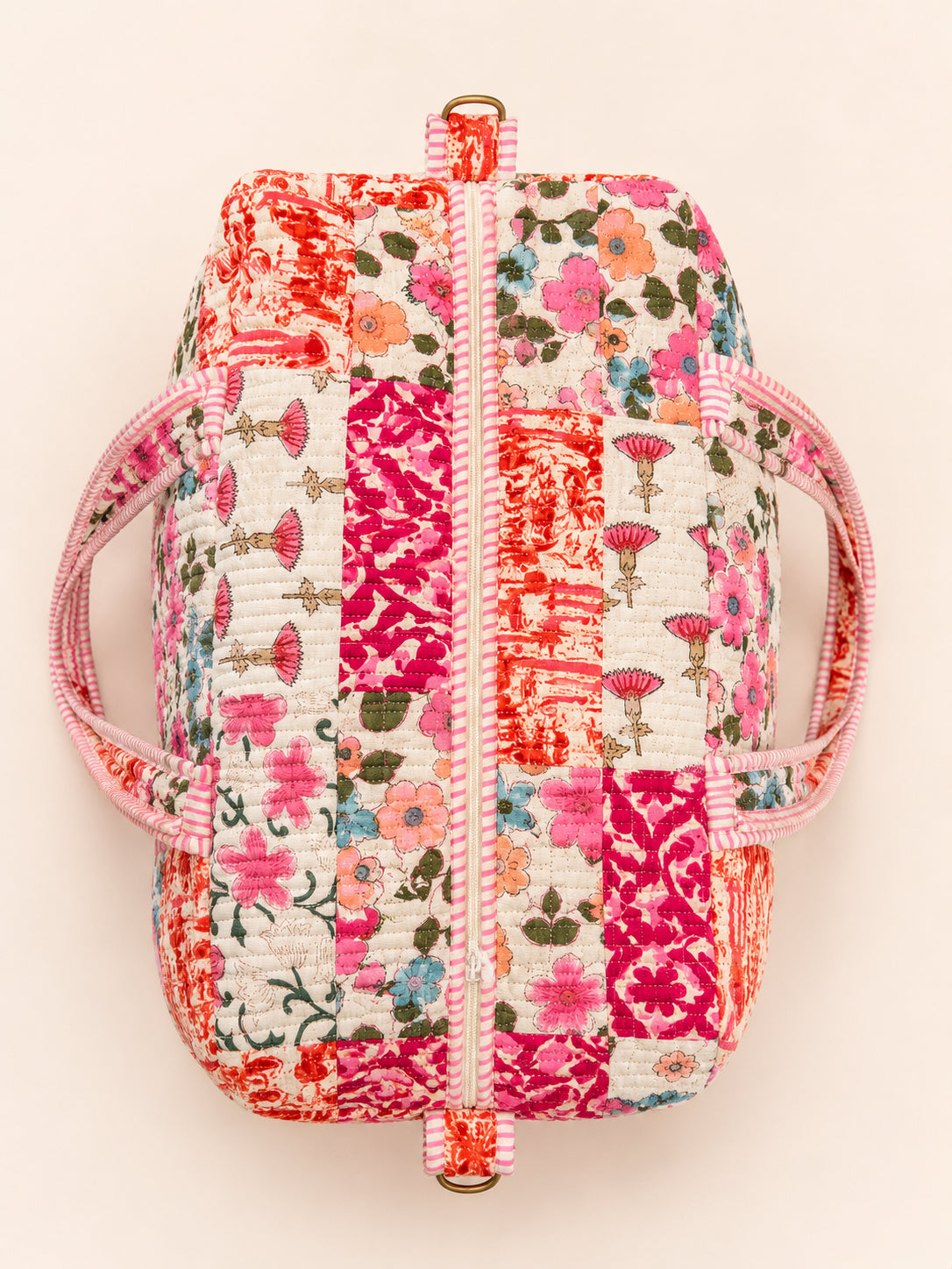 Handmade Duffle Bag - The Indria - Patchwork and Postcards -Rosalie