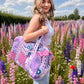 Handmade Duffle Bag - The Indria - Patchwork and Postcards - Violet