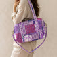 Handmade Duffle Bag - The Indria - Patchwork and Postcards - Violet
