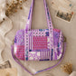 Handmade Duffle Bag - The Indria - Patchwork and Postcards - Violet