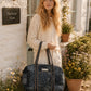 Handmade Duffle Bag - The Indria - Postcards from the Coast -Harbour Slate