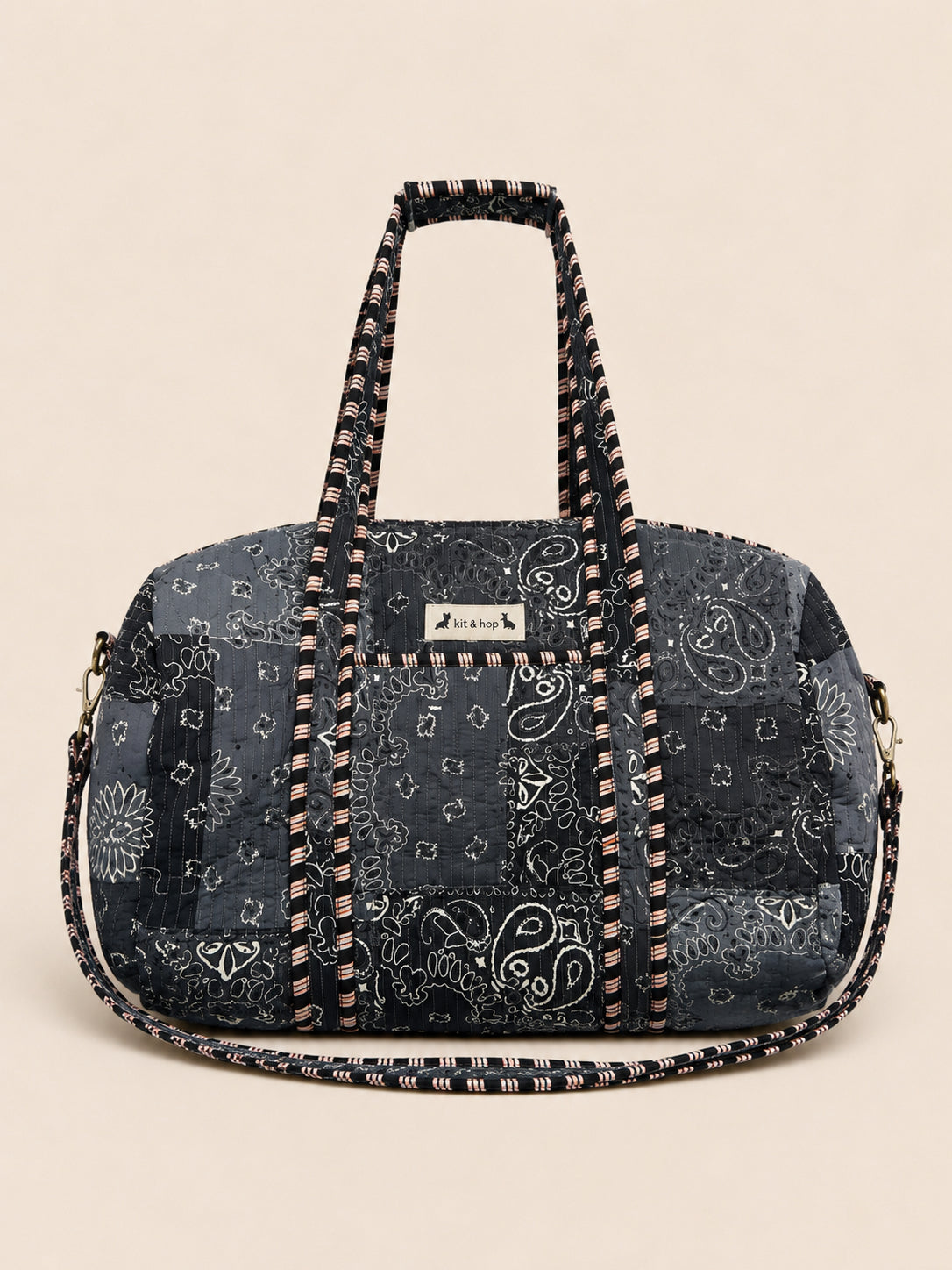 Handmade Duffle Bag - The Indria - Postcards from the Coast -Harbour Slate