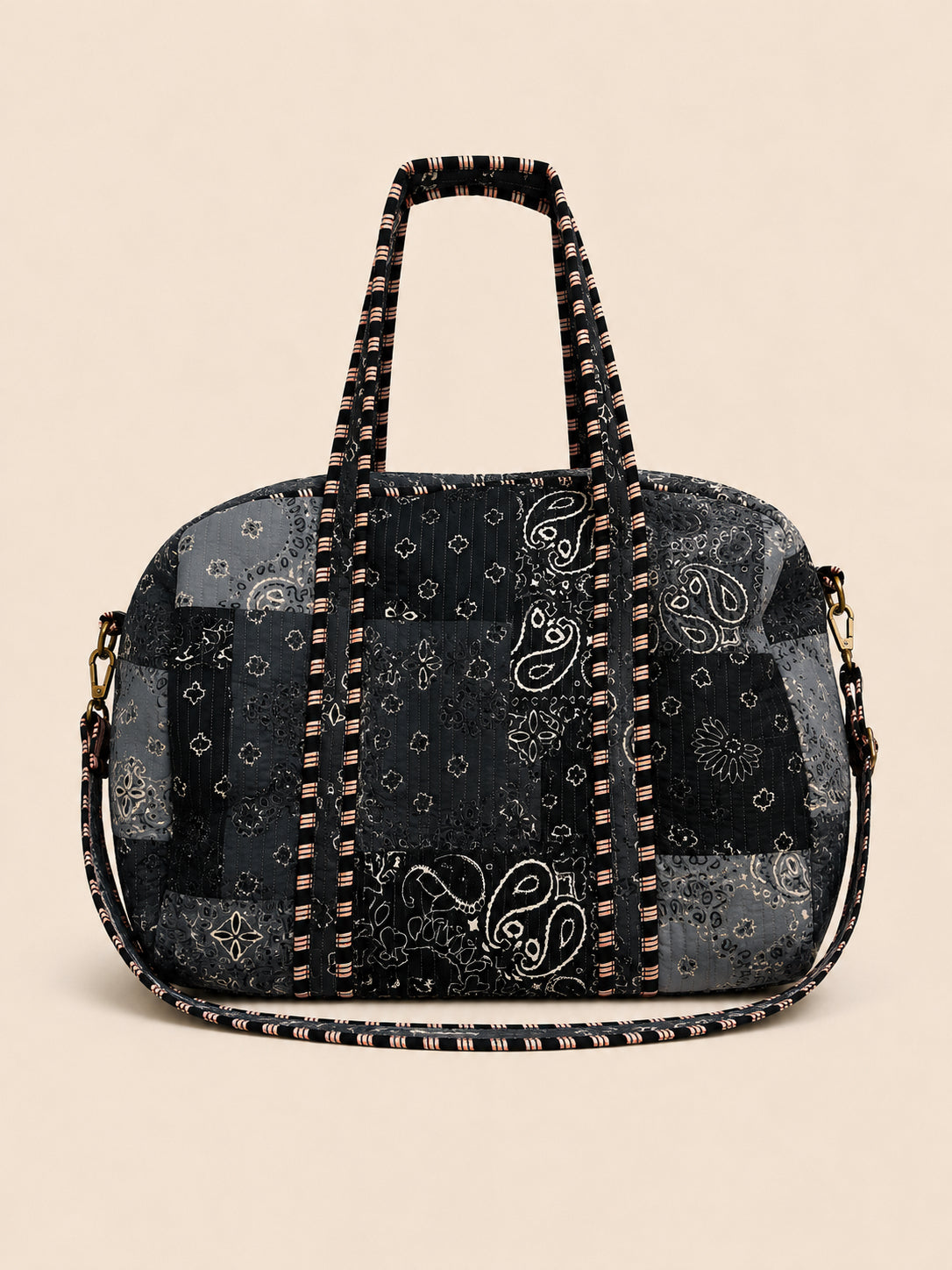 Handmade Duffle Bag - The Indria - Postcards from the Coast -Harbour Slate