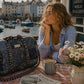 Handmade Duffle Bag - The Indria - Postcards from the Coast -Harbour Slate