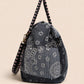 Handmade Duffle Bag - The Indria - Postcards from the Coast -Harbour Slate