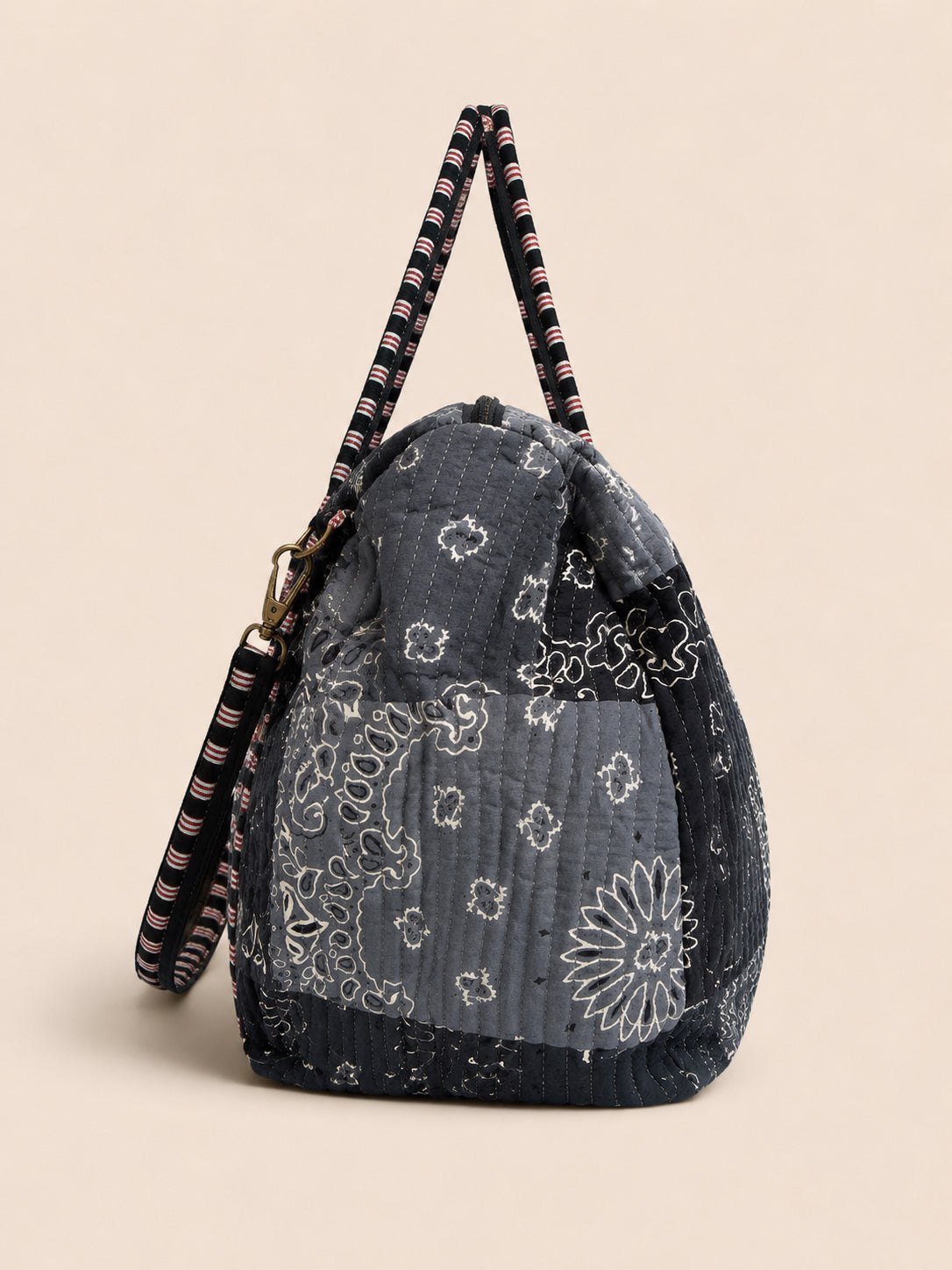 Handmade Duffle Bag - The Indria - Postcards from the Coast -Harbour Slate
