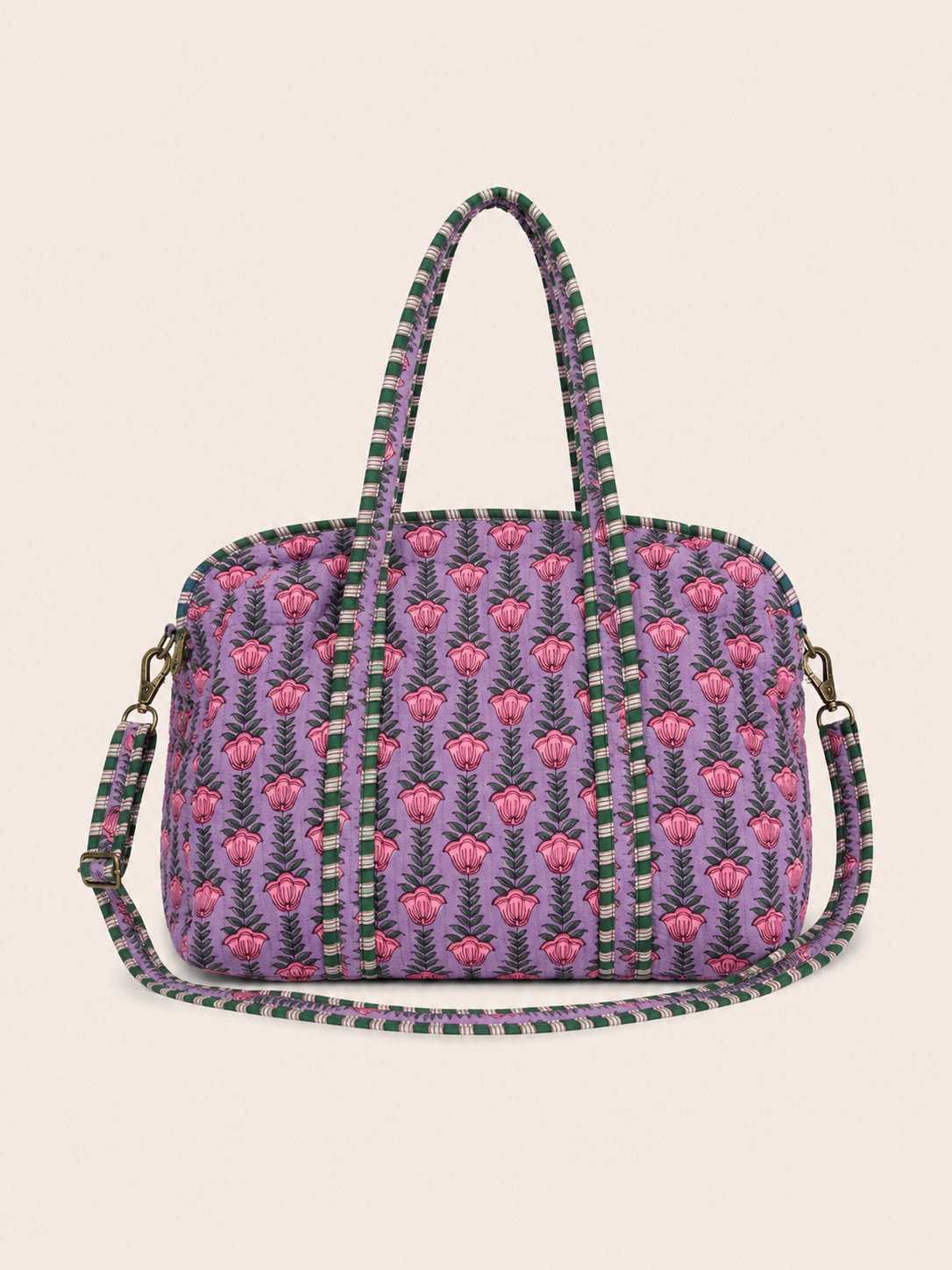 Handmade Duffle Bag - The Indria - Postcards from the Coast -Heather Cove