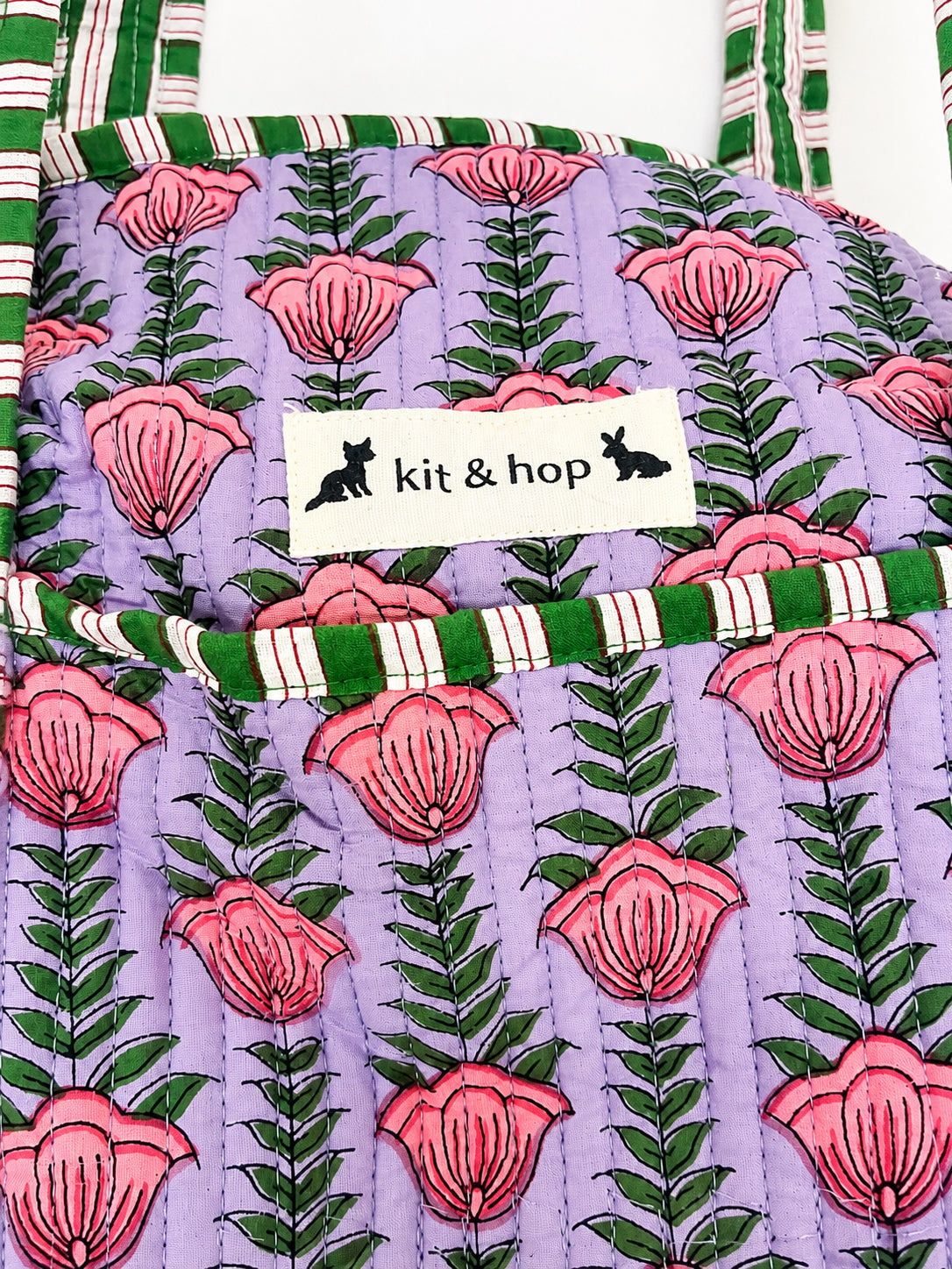 Handmade Duffle Bag - The Indria - Postcards from the Coast -Heather Cove