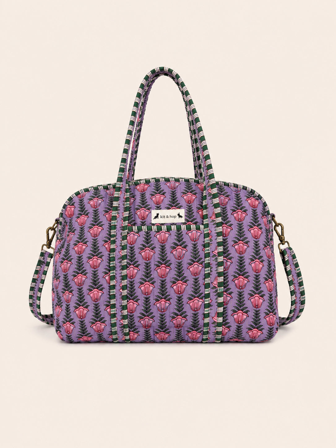 Handmade Duffle Bag - The Indria - Postcards from the Coast -Heather Cove