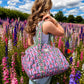 Handmade Duffle Bag - The Indria - Postcards from the Coast -Heather Cove