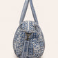 Handmade Duffle Bag - The Indria - Postcards from the Coast - Mosaic Blue