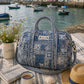 Handmade Duffle Bag - The Indria - Postcards from the Coast - Mosaic Blue