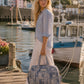 Handmade Duffle Bag - The Indria - Postcards from the Coast - Mosaic Blue