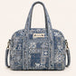Handmade Duffle Bag - The Indria - Postcards from the Coast - Mosaic Blue