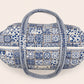 Handmade Duffle Bag - The Indria - Postcards from the Coast - Mosaic Blue