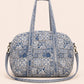 Handmade Duffle Bag - The Indria - Postcards from the Coast - Mosaic Blue