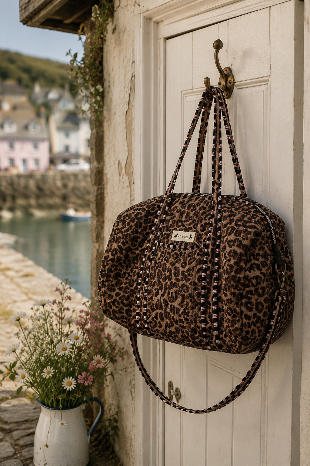 Handmade Duffle Bag - The Indria - Postcards from the Coast - Sable